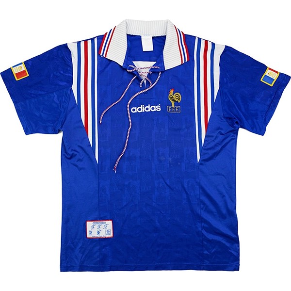 Heimtrikot Thailand Frankreich Retro 1996 Blau Günstige Fußballtrikots